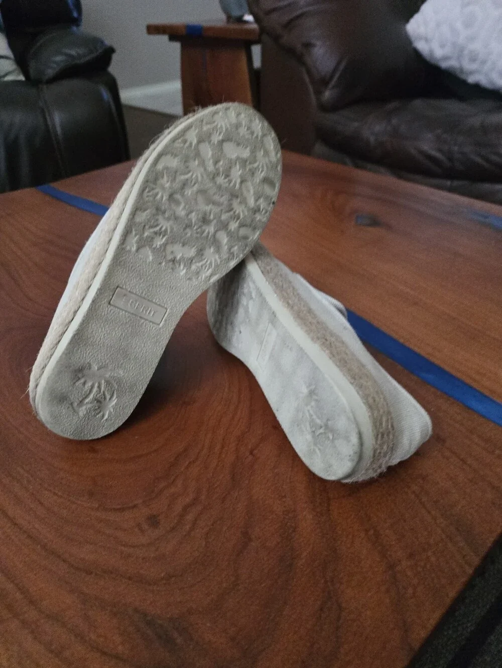 Esprit Beige Canvas Slip-On Espadrilles Size 8